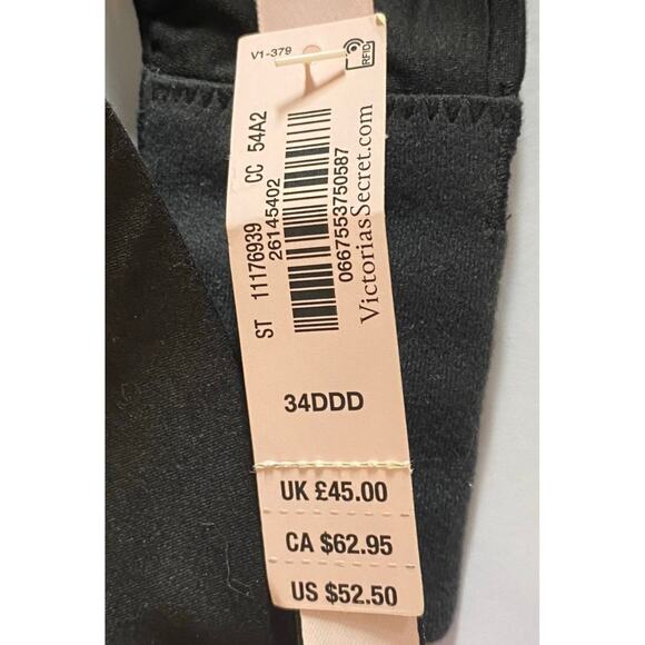 Incredible by Victoria’s Secret Push-up Bra Rear Strap Lace Women's Size 34DDD - Picture 8 of 8